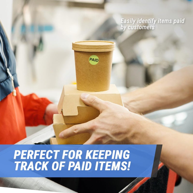 OfficeSmartLabels Paid Pricing Labels (1 inch, Lime Green - 300 Labels) Circle Dot Paid Stickers for Retail Store Sales, Yard Sale & Garage Sale Stickers - Pressure Sensitive - Image 4